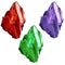 Crystal vector set. Crystalline stone or gem. Precious gemstone. Magic crystals and semiprecious stones vector set