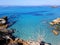 Crystal water Porto Pinetto seascape, Sardinia Italy