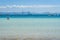 Crystal waters of Playa de Alcudia beach in northern Mallorca, Spain