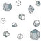 Crystal white cube vector texture blue color drawing illustration crystal polyhedron geometric on white background
