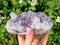 Crystal in Woman Hand : Amethist Amethyst Gems Uncut Raw Lake Stones Gems River Water Rocks Pink Nails