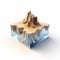 Crystalcore: A Stunning 3d Design Of A Butte In James Paick\\\'s Style