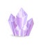 Crystalic Stone Purple Color Vector Illustration