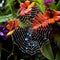 Crystalline Canopy - A spider web heavy with morning dew, glistening in the sun