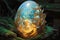Crystalline dragon egg. Beautiful illustration picture. Generative AI