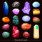 Crystals Stones And Rocks Set Background