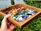 Crystals in Wooden Box : CHAKRASTONES  Polished Raw Lake Stones Gems River Water Rocks