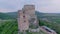 Csesznek, Hungary, 4K Drone Old Fortress On A Hill, Aerial Shot