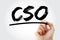 CSO - Chief Strategy Officer acronym with marker, business concept background