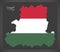 Csongrad map of Hungary with Hungarian national flag