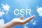 CSR or Corporate Social Responsibility cloud word