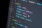CSS web code. Text align. Web development. Programming concept