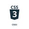 Css3 icon. Simple element from website development collection. Filled Css3 icon for templates, infographics and more