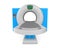 CT scanner tomography on white background. Isolated 3d illustration