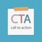 CTA Call To Action written in a notebook paper