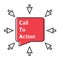CTA Call To Action written in speech bubble with mouse arrow pointers