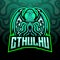 Cthulhu esport logo mascot design.