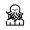 cthulhu fantasy character line icon vector illustration