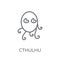 Cthulhu linear icon. Modern outline Cthulhu logo concept on whit