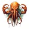 cthulhu octopus tattoo sticker illustration Halloween scary creepy horror crazy devil