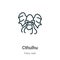 Cthulhu outline vector icon. Thin line black cthulhu icon, flat vector simple element illustration from editable fairy tale