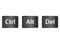 Ctrl, Alt and Del on white background. flat style. keybord shortcut icon for your web site design, logo, app, UI. three button for