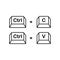 Ctrl c and Ctrl v button set. Computer keyboard. Vector EPS 10. Isolated on white background