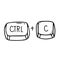 Ctrl and C keyboard shortcut vector illustration, Paste keyboard shortcut for windows devices. Ctrl C.