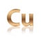 Cu - Copper, cuprum symbol, isolated, vector illustration