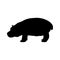 Cub hippo mammal black silhouette animal