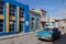 Cuba 10/12/2019 colourful old blue car used as taxi or transportation