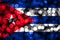 Cuba abstract blurry bokeh flag. Christmas, New Year and National day concept flag