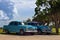 Cuba american Oldtimer with blue sky