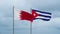 Cuba and Bahrain flag