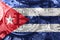 Cuba bitcoin flag, national flag cryptocurrency concept