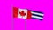 Cuba and Canada flag