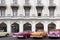 Cuba classic cars parked in series in Havana