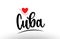 Cuba country text typography logo icon design