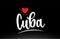 Cuba country text typography logo icon design on black background