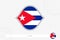 Cuba flag for basketball competition on gray basketball background