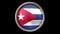 Cuba flag button isolated on black