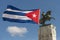 Cuba flag and monument of Antonio Maceo Havana