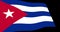 The Cuba flag slow waving in perspective, Animation 4K footage