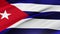 Cuba Flag Waving in Wind Slow Motion Animation . 4K Realistic Fabric Texture Flag Smooth Blowing on a windy day