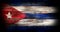 Cuba flag on a wood surface