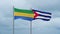 Cuba and Gabon flag