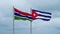 Cuba and Gambia flag