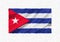 Cuba hand painted waving national flag.