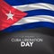 Cuba happy liberation day greeting card, banner, vector illustration