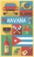 Cuba Havana Cultural Symbols on a Poster and Postcard